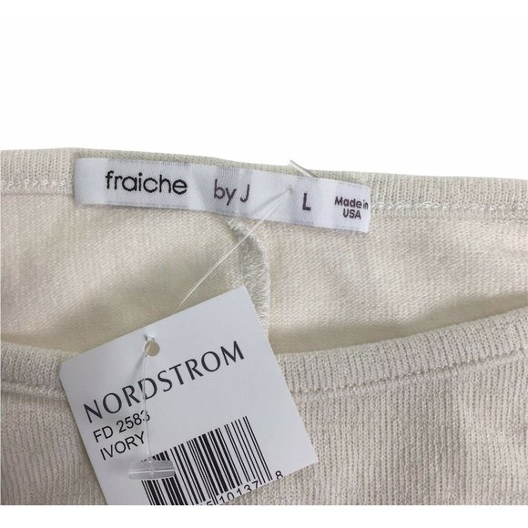 Fraiche By J Long Sleeve Knit Sweater Dress Soft Comfy Size Large Ivory NEW $93 - Picture 5 of 5